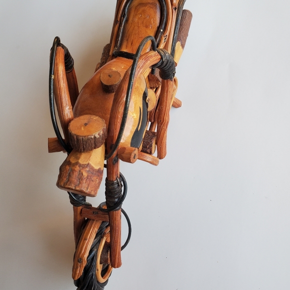 Wooden Motorcycle Model Handmade Chopper Collectible Sculpture Cycle 12" 6" 3" - Picture 11 of 13